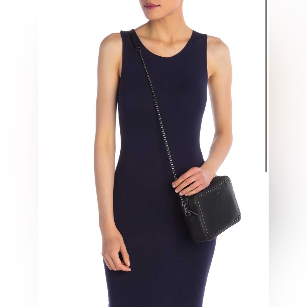 Ted Baker small black leather crossbody bag.